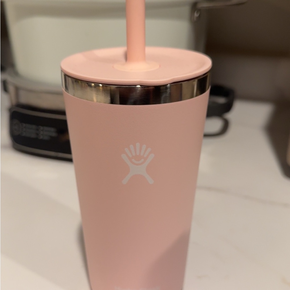 Hydro Flask Pink Tumbler with Straw